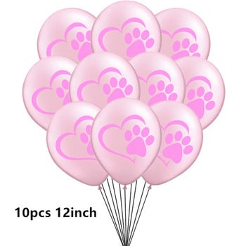 Ροζ Μαύρο Let\'s Pawty Foil Ballons Σκύλος Γάτα Ζώα Pet Paws Μπαλόνια λάτεξ Χρόνια Πολλά Διακόσμηση Baby Shower Παιδικό παιχνίδι