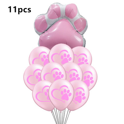 Rožinė Juoda „Let's Pawty“ folijos balionai šunų kačių gyvūnai augintinių letenėlės latekso balionai su gimtadieniu kūdikių dušo dekoracija vaikams žaislas