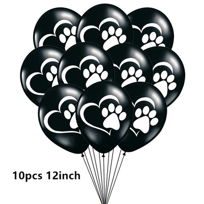 Rožinė Juoda „Let's Pawty“ folijos balionai šunų kačių gyvūnai augintinių letenėlės latekso balionai su gimtadieniu kūdikių dušo dekoracija vaikams žaislas