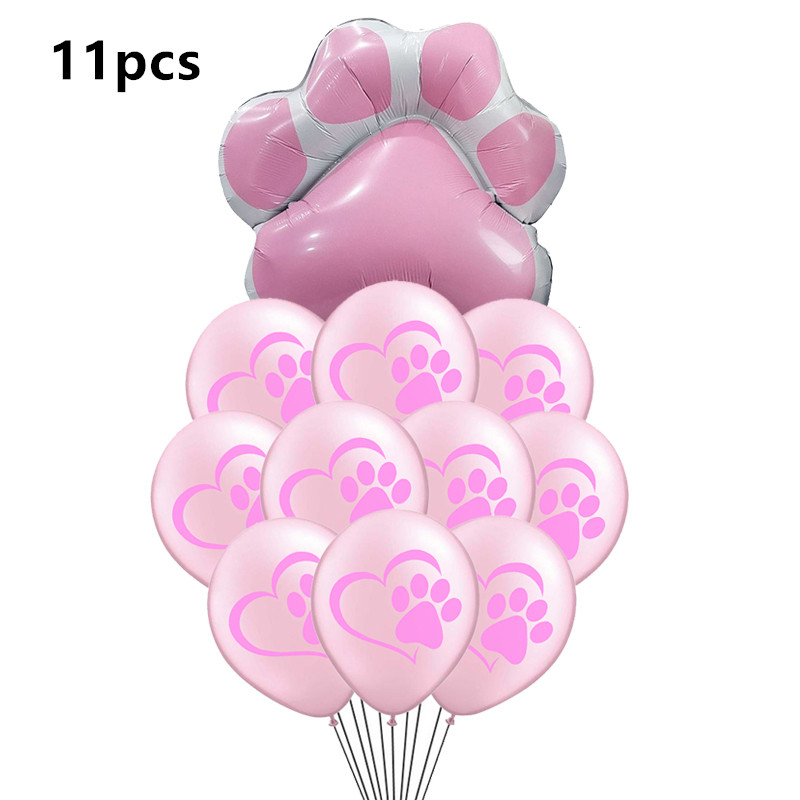 Rožinė Juoda „Let's Pawty“ folijos balionai šunų kačių gyvūnai augintinių letenėlės latekso balionai su gimtadieniu kūdikių dušo dekoracija vaikams žaislas