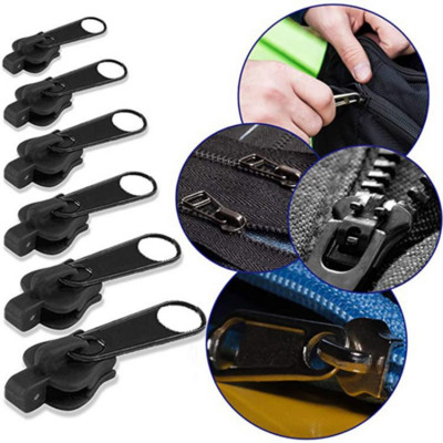 Nou 6 buc. Fermoar instantaneu Kit de reparare a fermoarului cu fixare instantanee universală, glisor cu fermoar de înlocuire, salvare a dinților, design nou pentru coasere bricolaj