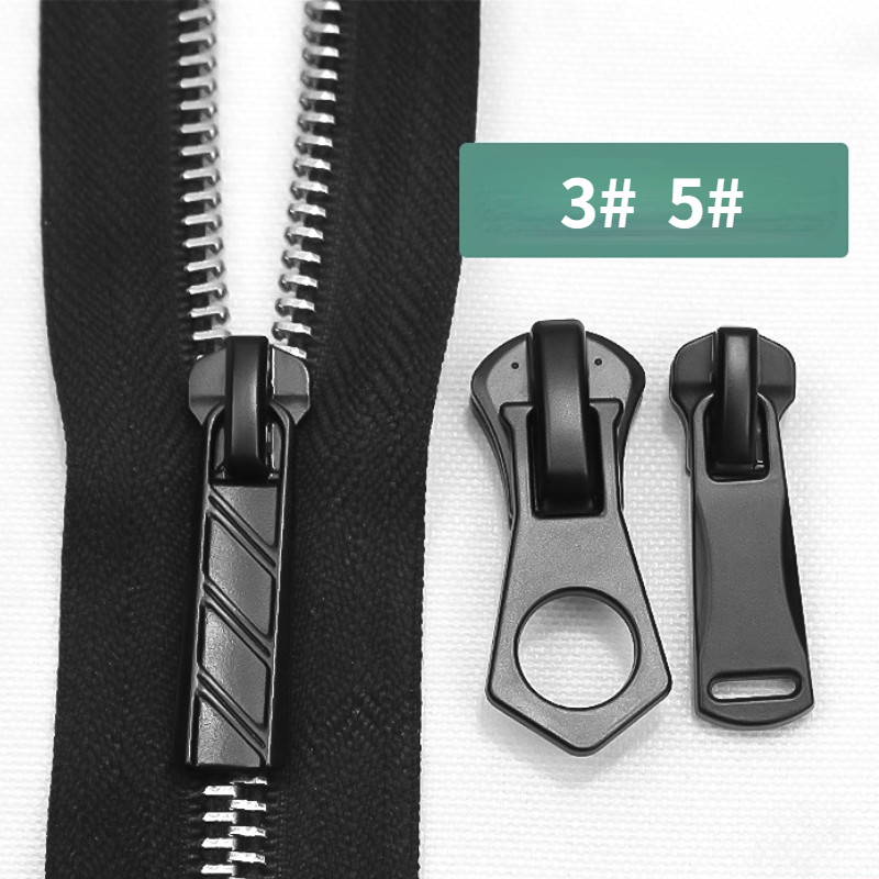 5 DB 3#/5# cipzáras csúszkák Automatikus zár fém matt fekete cipzáros csúszkák fém/nejlon/gyanta cipzárokhoz barkács varrás kellékek