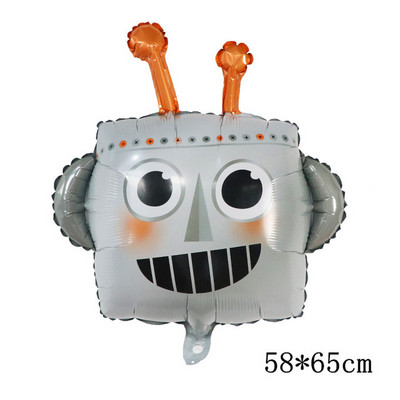 Juodasis animacinis filmas Pioneer Roboto galvos folija helio balionų rinkinys 30 colių oro gaubtai Vaikų gimtadienio dekoracijos Vaikų žaislai