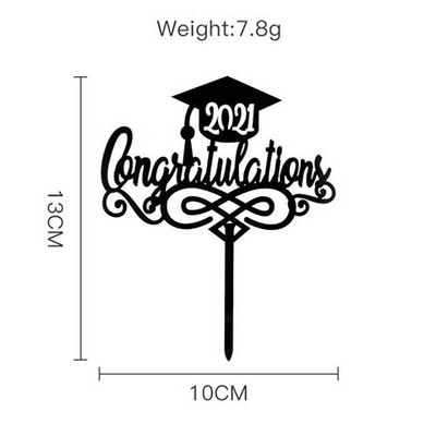 Ballagási akril tortafedő fekete árokásósapka I Did It Bake Cupcake Topper az érettségi ünneplésére.