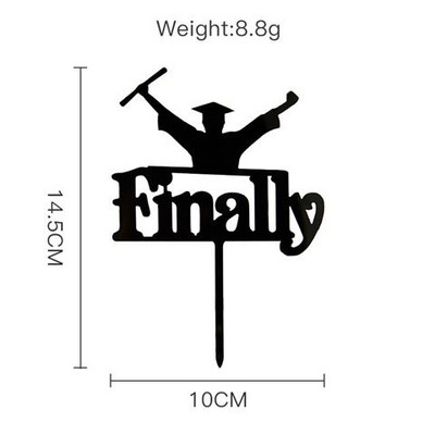 Ballagási akril tortafedő fekete árokásósapka I Did It Bake Cupcake Topper az érettségi ünneplésére.