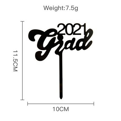 Ballagási akril tortafedő fekete árokásósapka I Did It Bake Cupcake Topper az érettségi ünneplésére.