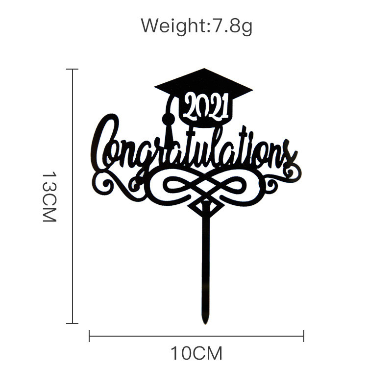 Ballagási akril tortafedő fekete árokásósapka I Did It Bake Cupcake Topper az érettségi ünneplésére.