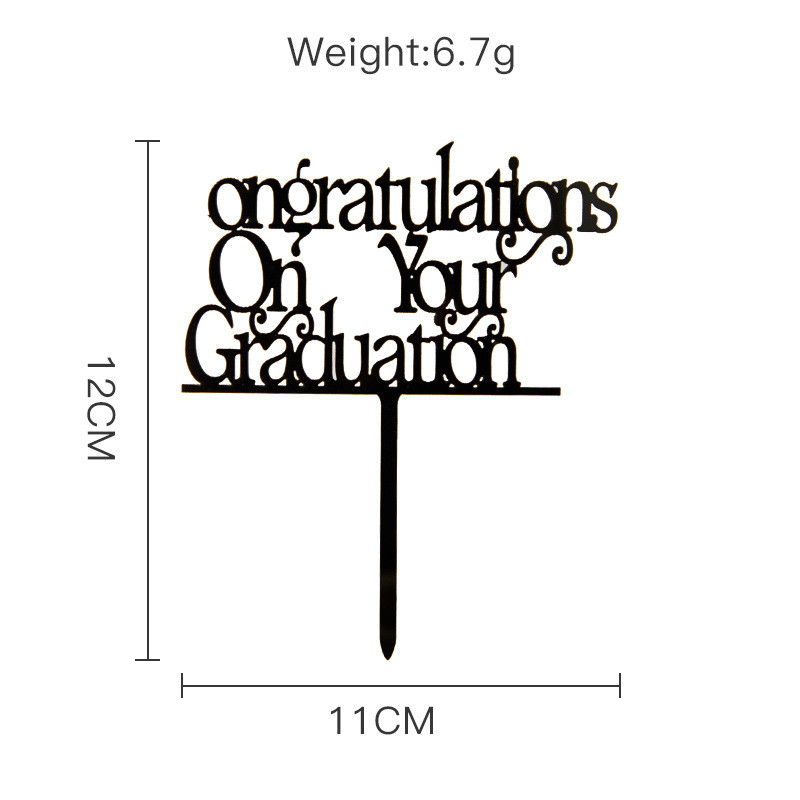 Ballagási akril tortafedő fekete árokásósapka I Did It Bake Cupcake Topper az érettségi ünneplésére.