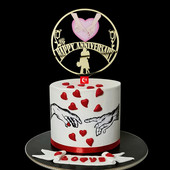 Menyasszony és vőlegény esküvői évfordulós tortadíszítő akril színű jubileumi tortafeltétje esküvői évfordulóra