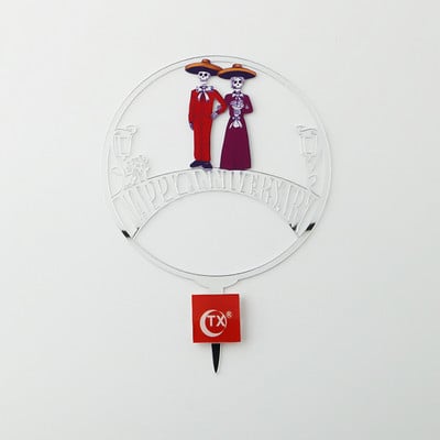 Menyasszony és vőlegény esküvői évfordulós tortadíszítő akril színű jubileumi tortafeltétje esküvői évfordulóra