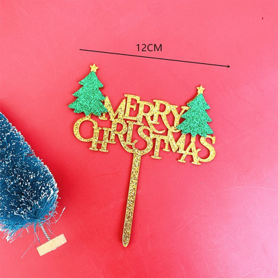 2022 Noul Topper pentru tort de Crăciun Fericit cu sclipici Let it Snow Topper acrilic pentru tort pentru decorațiuni pentru petreceri de Crăciun Decor de Crăciun