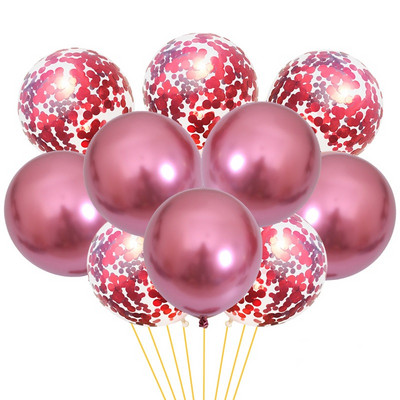10db 12 hüvelykes Boldog születésnapot léggömb fémes mintás léggömbök születésnapi partihoz babazuhany dekoráció konfetti latex léggömb