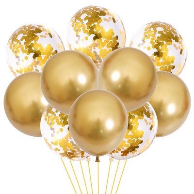 10db 12 hüvelykes Boldog születésnapot léggömb fémes mintás léggömbök születésnapi partihoz babazuhany dekoráció konfetti latex léggömb
