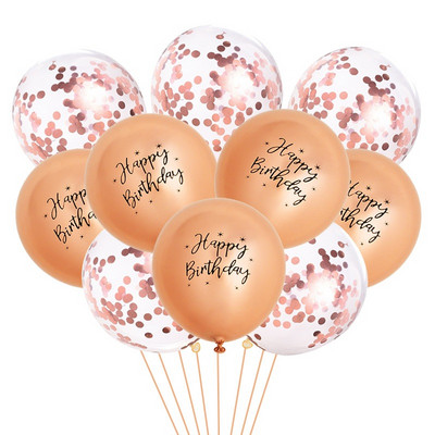 10db 12 hüvelykes Boldog születésnapot léggömb fémes mintás léggömbök születésnapi partihoz babazuhany dekoráció konfetti latex léggömb