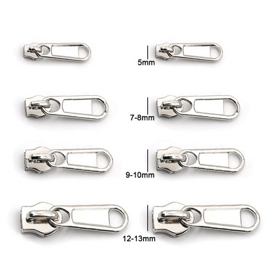 8db 4 méretű fém cipzárhúzó Univerzális kétoldalas nylon cipzárhúzó csere ruhákhoz poggyász szúnyogháló javítás