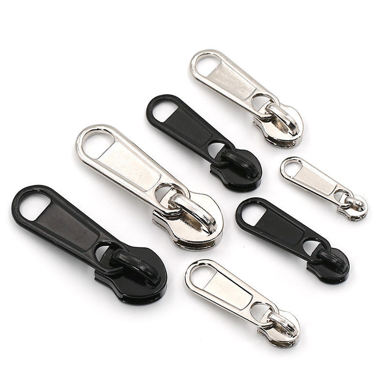 8db 4 méretű fém cipzárhúzó Univerzális kétoldalas nylon cipzárhúzó csere ruhákhoz poggyász szúnyogháló javítás