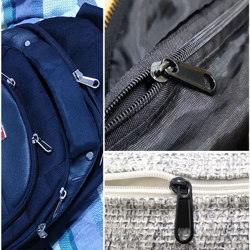 8db 4 méretű fém cipzárhúzó Univerzális kétoldalas nylon cipzárhúzó csere ruhákhoz poggyász szúnyogháló javítás
