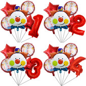 Sarkanā cirka dzimšanas dienas telts balonu komplekts 32 collu folijas numuru baloni Dzīvnieku tematiskā ballīte Bērnu dzimšanas dienas ballītes rotājumi bērniem