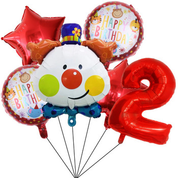 Red Circus Σετ Μπαλόνια Τεντ Γενεθλίων 32 ιντσών Foil Number Balloons Animal theme party Παιδικό πάρτι γενεθλίων Παιδικά διακοσμητικά