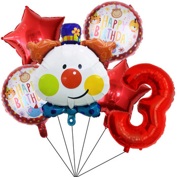 Red Circus Σετ Μπαλόνια Τεντ Γενεθλίων 32 ιντσών Foil Number Balloons Animal theme party Παιδικό πάρτι γενεθλίων Παιδικά διακοσμητικά