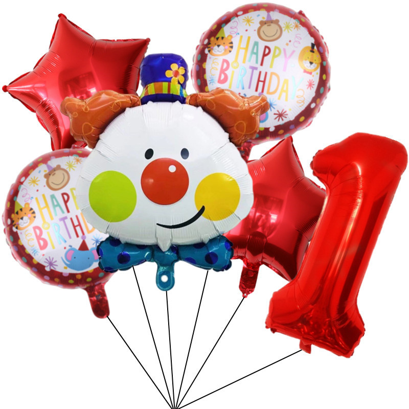 Sarkanā cirka dzimšanas dienas telts balonu komplekts 32 collu folijas numuru baloni Dzīvnieku tematiskā ballīte Bērnu dzimšanas dienas ballītes rotājumi bērniem