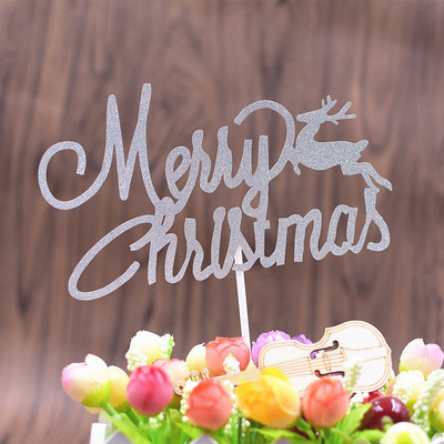 2db Karácsonyi Party torta fedő Piros zöld vidám karácsonyi torta Desszert Desszert Dísz Cupcake Topper Karácsonyra Újévi torták ajándékok