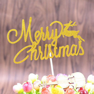 2db Karácsonyi Party torta fedő Piros zöld vidám karácsonyi torta Desszert Desszert Dísz Cupcake Topper Karácsonyra Újévi torták ajándékok