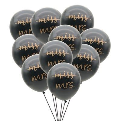 10 gab. Miss To Mrs Lateksa konfeti balons Vecmeitu ballītei līgavas saderināšanās līgavas duša Vistu nakts kāzu dekorēšanas piederumi