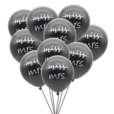 10 gab. Miss To Mrs Lateksa konfeti balons Vecmeitu ballītei līgavas saderināšanās līgavas duša Vistu nakts kāzu dekorēšanas piederumi