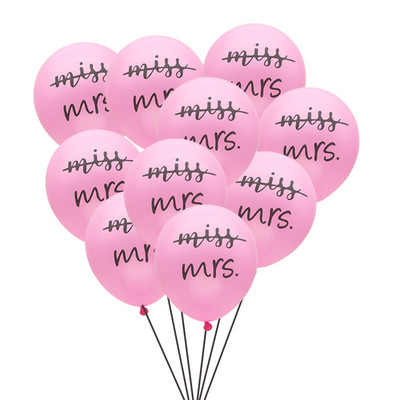10 gab. Miss To Mrs Lateksa konfeti balons Vecmeitu ballītei līgavas saderināšanās līgavas duša Vistu nakts kāzu dekorēšanas piederumi