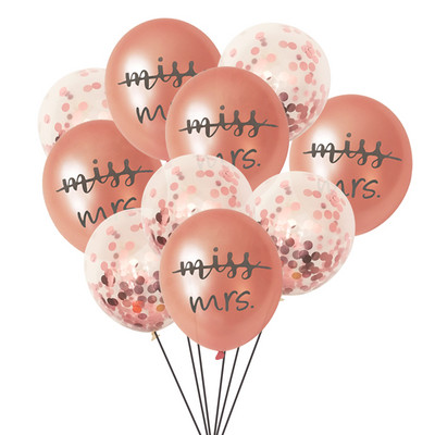 10 gab. Miss To Mrs Lateksa konfeti balons Vecmeitu ballītei līgavas saderināšanās līgavas duša Vistu nakts kāzu dekorēšanas piederumi