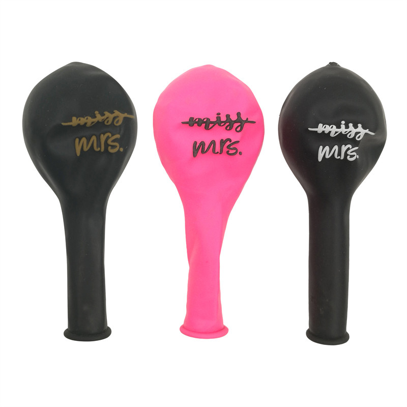 10 gab. Miss To Mrs Lateksa konfeti balons Vecmeitu ballītei līgavas saderināšanās līgavas duša Vistu nakts kāzu dekorēšanas piederumi