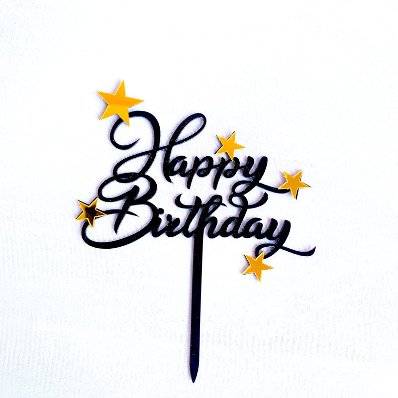 New Star Boldog Születésnapi Tortafedő Arany Aranyos Akril Tortafedő Babazuhanyhoz Születésnapi Party Desszert Kellékek Tortadíszek