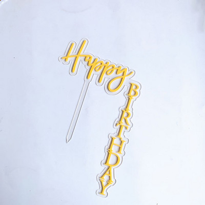 6 τμχ/ παρτίδα Love Happy Birthday Acrylic Cake Topper Balloon Birthday Cupcake Toppers for Kids Birthday Party Διακοσμήσεις τούρτας