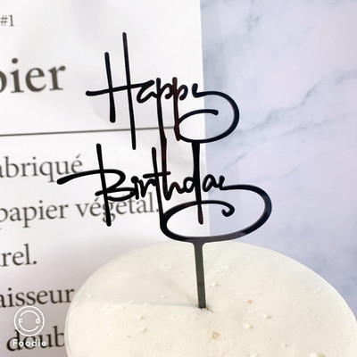 6 τμχ/ παρτίδα Love Happy Birthday Acrylic Cake Topper Balloon Birthday Cupcake Toppers for Kids Birthday Party Διακοσμήσεις τούρτας