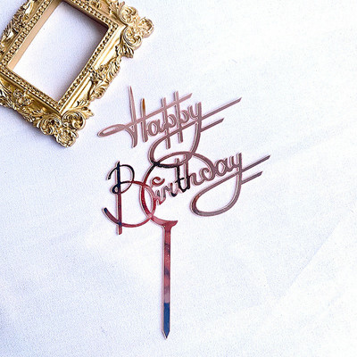 6 τμχ/ παρτίδα Love Happy Birthday Acrylic Cake Topper Balloon Birthday Cupcake Toppers for Kids Birthday Party Διακοσμήσεις τούρτας