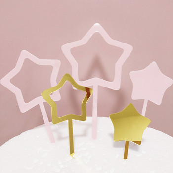 5 бр. Ins New Wedding Acrylic Cake Topper Cute Star Happy Birthday Cupcake Topper For Birthday Party Cake Decorations Baby Shower