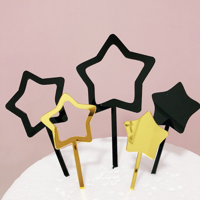 5 buc Ins New Wedding Acrilic Cake Topper Cute Star La mulți ani Cupcake Topper pentru petrecerea de aniversare Decoratiuni pentru tort Baby Shower