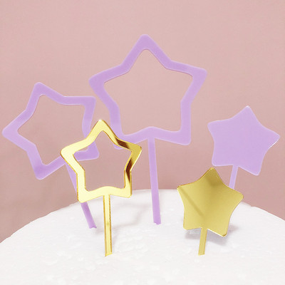 5 buc Ins New Wedding Acrilic Cake Topper Cute Star La mulți ani Cupcake Topper pentru petrecerea de aniversare Decoratiuni pentru tort Baby Shower