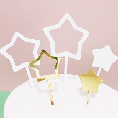5 buc Ins New Wedding Acrilic Cake Topper Cute Star La mulți ani Cupcake Topper pentru petrecerea de aniversare Decoratiuni pentru tort Baby Shower