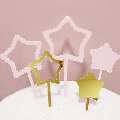 5 buc Ins New Wedding Acrilic Cake Topper Cute Star La mulți ani Cupcake Topper pentru petrecerea de aniversare Decoratiuni pentru tort Baby Shower