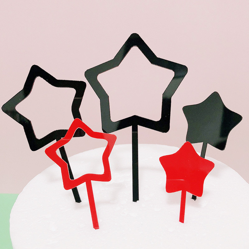 5 buc Ins New Wedding Acrilic Cake Topper Cute Star La mulți ani Cupcake Topper pentru petrecerea de aniversare Decoratiuni pentru tort Baby Shower