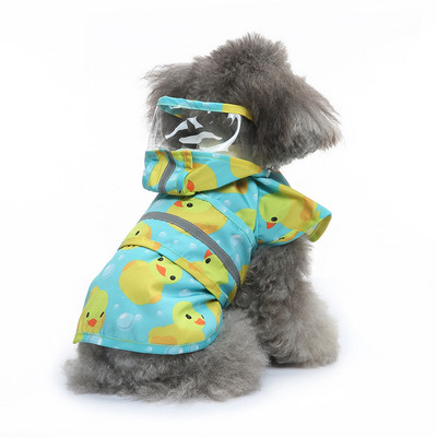 Mājdzīvnieku suns Ūdensnecaurlaidīgs lietusmētelis Maziem Lieliem Suņiem Atstarojošs Lietus Mētelis Pīļu apdruka Jaka Suns Āra Apģērbs Elpojošs Kucēnu Apģērbs