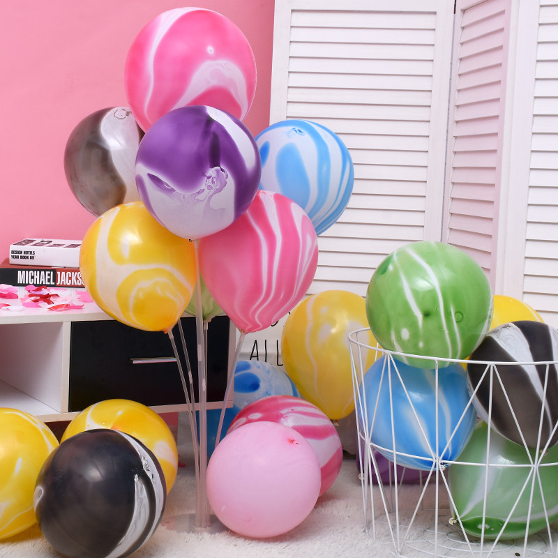 5/10 gab. 12 collu marmora ahāts apaļš lateksa balons mākonis melns rozā hēlija balons bērnu dzimšanas dienas svinībām kāzu dekoru piederumi