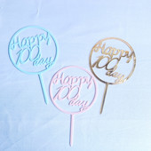 Új Happy 100 Days Akril Tortafedő Arany Rózsaszín Születésnapi Tortafedő Gyerekeknek Baba Születésnapi Party Tortadíszek Babazuhany