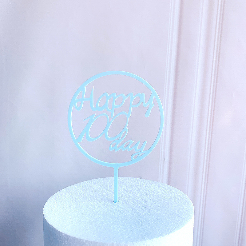 Új Happy 100 Days Akril Tortafedő Arany Rózsaszín Születésnapi Tortafedő Gyerekeknek Baba Születésnapi Party Tortadíszek Babazuhany