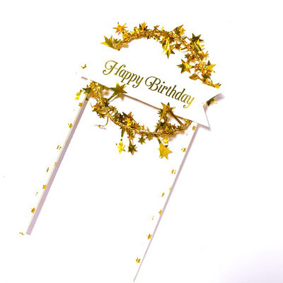 Oriģināls Lion Acrylic Happy Birthday Cake Topper Gold Animal Birthday Cupcake Topper dekors bērniem dzimšanas dienas svinību kūkas piederumi