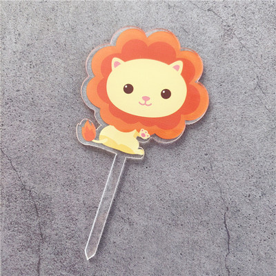 Oriģināls Lion Acrylic Happy Birthday Cake Topper Gold Animal Birthday Cupcake Topper dekors bērniem dzimšanas dienas svinību kūkas piederumi