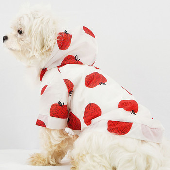 Αδιάβροχο σκύλου Αντηλιακά ρούχα Καλοκαιρινή αντηλιακή κουκούλα Μικρά ρούχα για σκύλους στάμπα Πόντσο για μικρά κατοικίδια κατοικίδια κουτάβι γάτα
