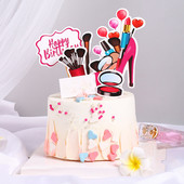 ins Happy Birthday Cake Topper meitenei augstpapēžu kurpes Lūpu krāsa Cupcake toppers kāzu dzimšanas dienas ballītei Deserts Dekorācija Kūkas dāvana